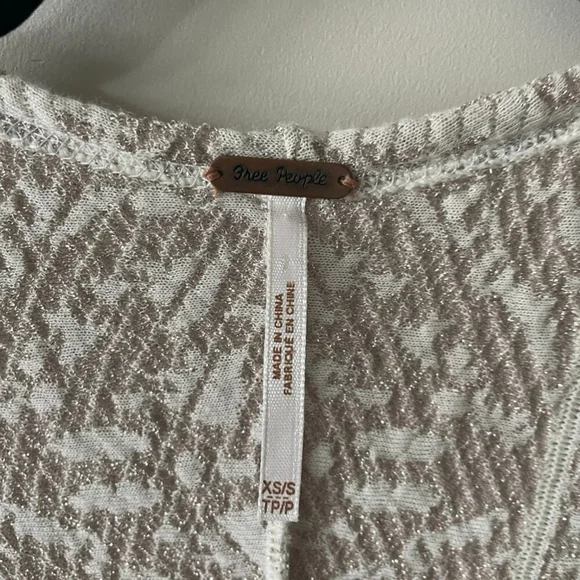 Free People Fringe Open Front Aztec Pattern Mid Length Kimono Gold Small - Picture 7 of 9